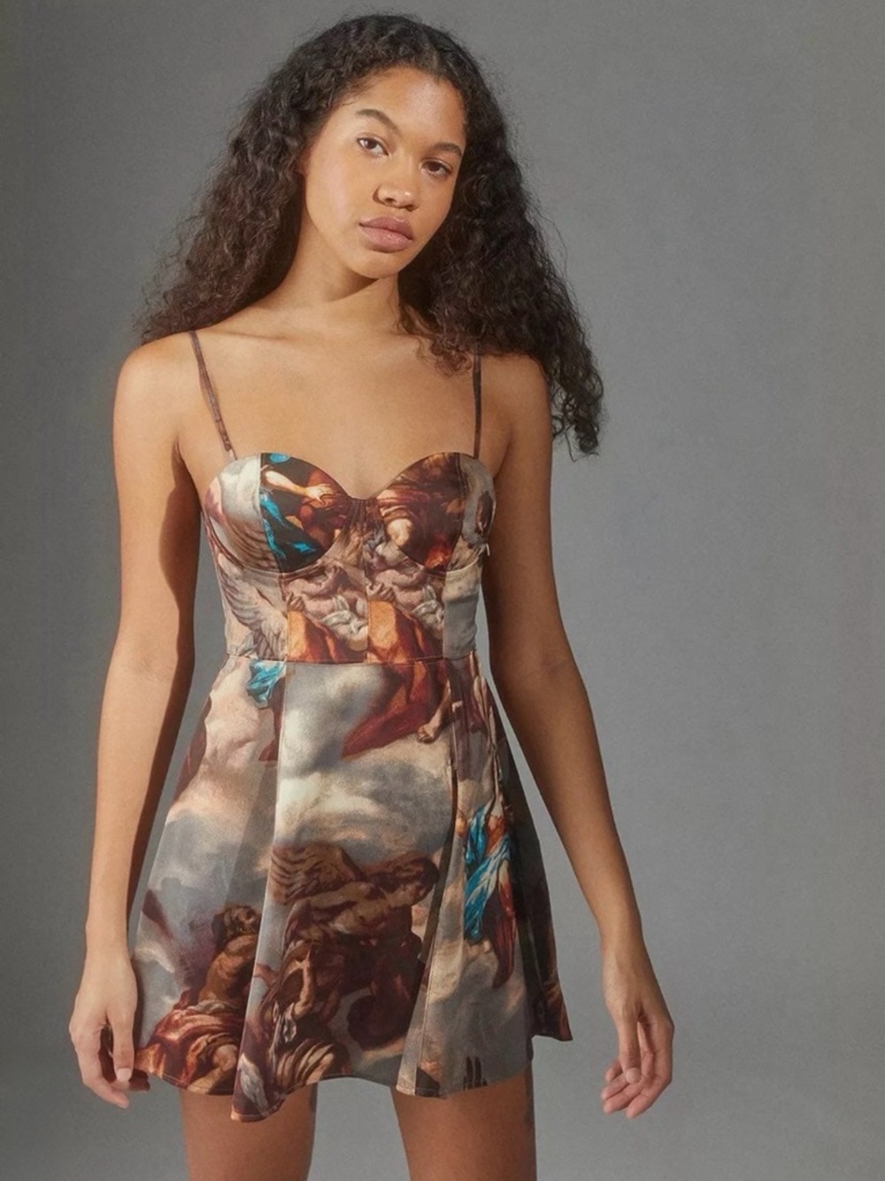 Urban Outfitters Multi-Print Bustier Mini Dress